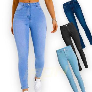 Imagem de Calça Jeans Feminina Skinny Elastano Casual Slim 453 - IRON, Azul clar