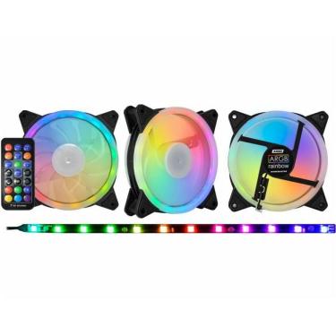 Imagem de Kit 3 Fans Cooler Gamer K-Mex AANAK136CPHKB0X Argb 120mm