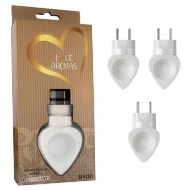 Imagem de Kit 3 Difusor Elétrico Original de Essências Coração Love Aromas Branco Bivolt – Aromatizador de Ambientes e Difusor de Óleos Essenciais, Aromas para Presente Criativo