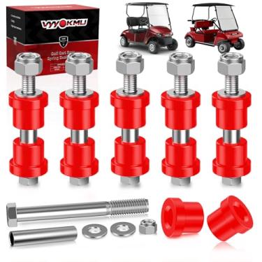 Imagem de VYYOKMU Buchas e mangas de mola traseira para carrinho de golfe com porca de parafuso, 6 conjuntos de buchas de poliuretano para 1994-UP EZGO TXT/Medalist, 1981-UP Club Car DS Bushing Kit, OEM