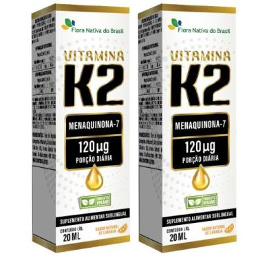 Imagem de KIT 2X Vitamina K2 em gotas (Menaquinona-7) 120mcg 20ml - Flora Nativa