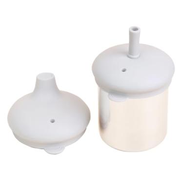Imagem de MYCOKI SP Caneca infantil de aço inoxidável de parede dupla, tampa de canudo resistente à quebra de silicone para bebês de 6 a 12 meses, crianças de 1 a 3 anos, copo de água para crianças de 200 ml