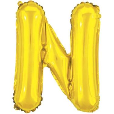 Imagem de Balao Metalizado Letra N Dourado 40CM. - Sao Roque