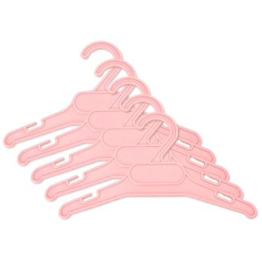 Imagem de Kit de Cabides Para Criança Menor De 05 Anos Roupinha Arrumação Guarda-Roupa (10, ROSA BEBE)