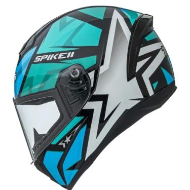 Imagem de Peels Capacete Moto Fechado Spike II 1ST Preto/Verde Agua 58
