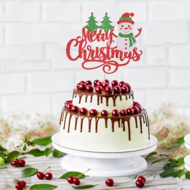 Imagem de 24pcs Christmas Cupcake Toppers, Snowman Christmas Toothpick Flags Winter， Frozen Winter Theme Party， Baby Shower/Wedding Anniversary/Bridal Shower/Birthday Party Decorations Supplies