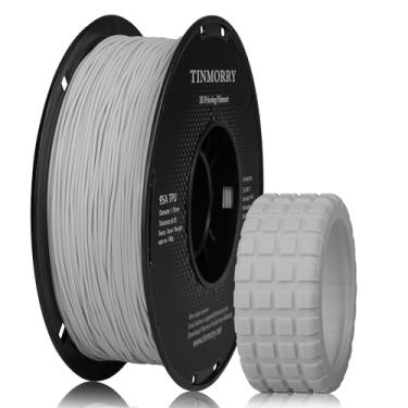 Imagem de TINMORRY Filamento TPU de 1,75 mm, filamento de impressora 3D flexível TPU 95A, adequado para a maioria das impressoras 3D FDM, carretel de 1 kg (1 kg), cinza telecomunicações