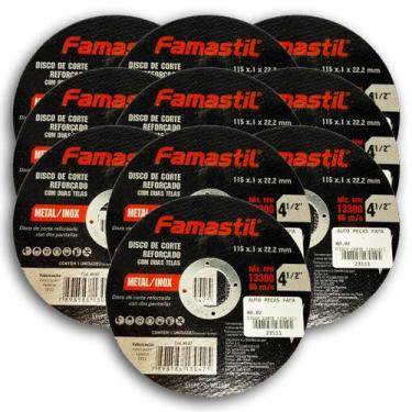 Imagem de Kit 10 Discos Corte 115x1x22,2mm Metal/inox Famastil