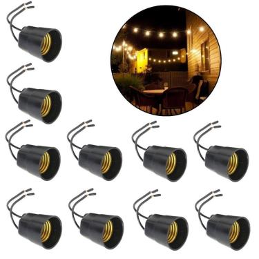 Imagem de Soquete Com Rabicho Minion Preto Bocal Lâmpada E27 10 Un