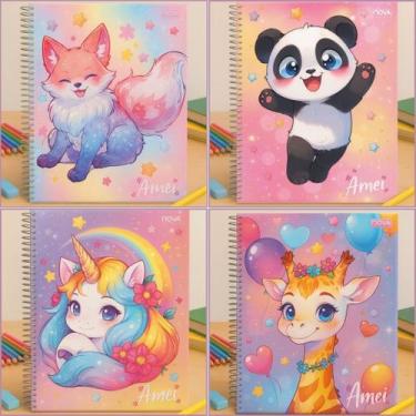 Imagem de Caderno 10 Matérias 160 Folhas Capa Dura com Adesivo Amei 160 Sortido 