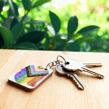 Imagem de Kit 100 Chaveiros MDF Lembrancinhas LGBT - Bazar dos Quadros, Bandeira