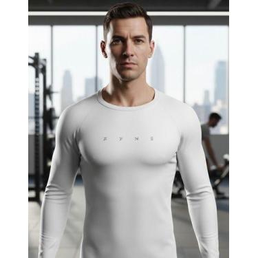 Imagem de Camiseta Manga Longa Térmica, Dry Fit Poliamida, Uv - FYNE fIT, Branco