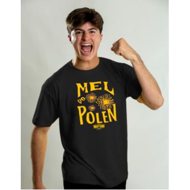 Imagem de Camiseta Algodão Preta Manga Curta Natan por  Aí Mel do Polen