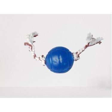 Imagem de Brinquedo para cães Bola Cristal Bone Lisa Azul com Laço Marrom 75mm