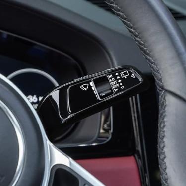 Imagem de XBAOPEG Serve para Porsche Cayenne Panamera 911 Acessórios, LHD Volante Farol Interruptor Guarnição Tampa Decoração Interruptor Tampa 2 Pçs/conjunto (Preto)