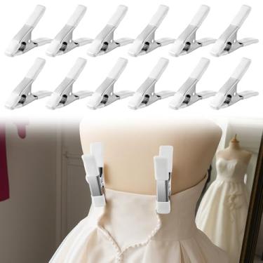 Imagem de LemonRoad Pacote com 12 clipes de vestido grampos de roupas para ajuste de manequim de costureira nupcial braçadeira fixa resistente fotógrafo de casamento designers de moda fabricantes de vestidos