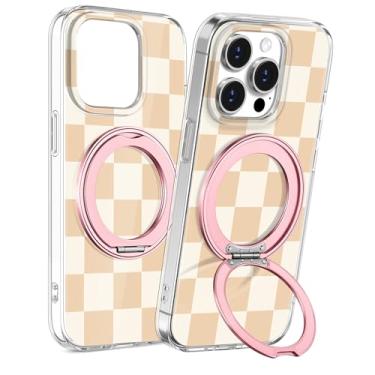 Imagem de Loheckle Capa para iPhone 15 Pro - Compatível com MagSafe Stand Mulheres Meninas Bonito Transparente Feminino Estética Kawaii Design Exclusivo Proteção TPU Macio Capa com Suporte Integrado para iPhone