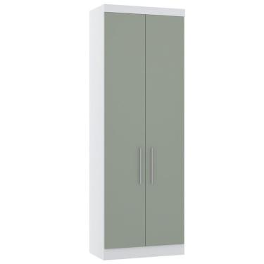 Imagem de Guarda Roupa Modulado 101,50cm 3 Portas Alpes Luciane Móveis Branco Pf Com Grey Sky Pf
