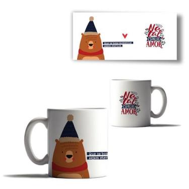 Imagem de Caneca Porcelana Feliz Natal Ursinho Natal Mensagem Amor 3 - Enjoy Sho