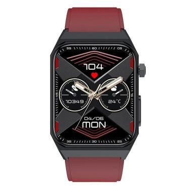 Imagem de Relógio Ecg + Ppg , Sangue, Glicose, Pressão, Oxigênio, Smartwatch, 1,9 Vermelho