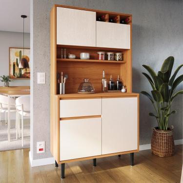 Imagem de Armário De Cozinha Completa Easy 4 Portas 1 Gaveta - Movelove Jequitiba-areia Jequitiba-areia