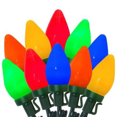 Imagem de Luzes de Natal Wxuean 25m C7 Vintage com 25 lâmpadas LED coloridas