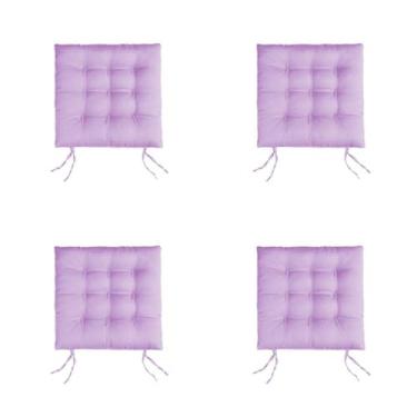 Imagem de 4 Almofadas Futons - Assento de cadeira 40x40(Lilás)