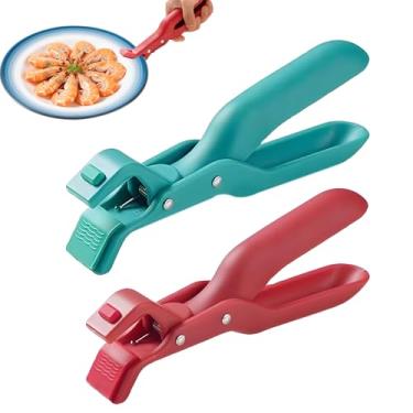 Imagem de Pinça para placa quente, clipe multifuncional antiqueimaduras, suporte de prato quente antiderrapante de silicone, para cozinha, panelas, forno de microondas, pratos, utensílios de tigelas (2 peças)