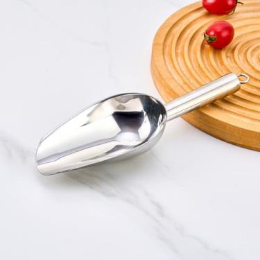 Imagem de Colher de gelo para freezer – Colher de gelo de aço inoxidável de 170 g, colher de gelo versátil para máquinas de gelo, bares, festas, casamentos e alimentos para animais de estimação