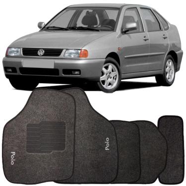 Imagem de Tapete Carpete Polo Sedan 1997 à 2001 Logo Bordado Jogo 5 Peças Personalizado Automotivo