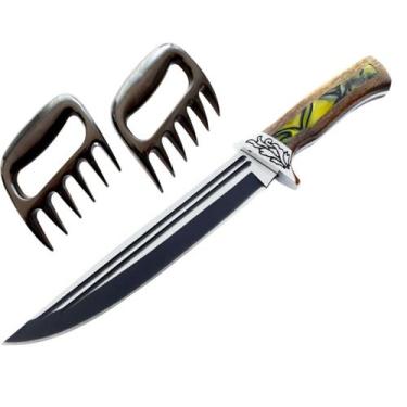 Imagem de Kit Aventura Faca Churrasco Pesca Campo, Duas Garras de Urso - FACATOP