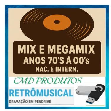 Imagem de Pen drive 8gb com Músicas - Mix e Mega Mix Retrô Musical (Nac. e Intern.) (mp3)