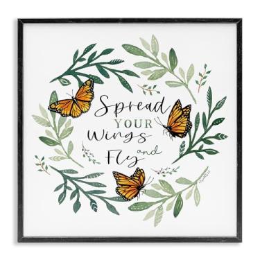 Imagem de Stupell Industries Spread Your Wings Butterflies Gray Framed Giclee Art, design por Elizabeth Tyndall, 12 x 12