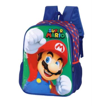 Imagem de Mochila Super Mario bros resistente escola original Nintendo-Unissex