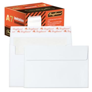 Imagem de Bonfasvo Envelopes de convite A7, 13 x 19 cm, branco, autovedante, 250 unidades