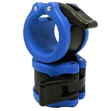 Imagem de Clout Fitness Pro Elite Olympic Barbell Grampos Coleiras de Liberação Rápida Par de Grampos de Peso de Bloqueio Serve para Barra de 5 cm para Halterofilismo (Azul Laser)