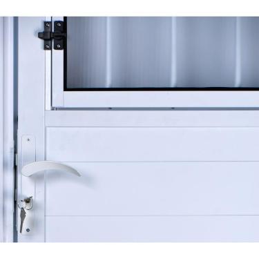 Imagem de Porta De Alumínio Lambril Postigo Esquerda Vidro Branca