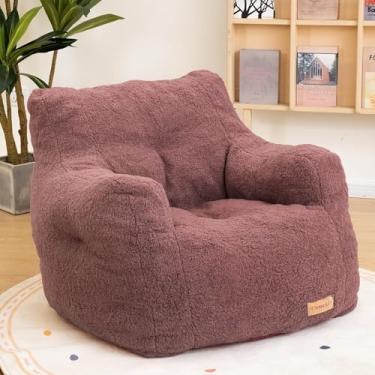 Imagem de Cvortll Puff Cadeira com enchimento, pufe com enchimento macio tufado, sofá fofo e preguiçoso, cadeiras confortáveis e aconchegantes com espuma de memória para dormitório, apartamento, sala de estar