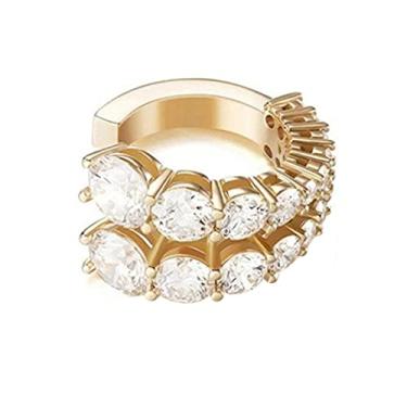 Imagem de Brincos de orelha para mulheres, brincos de prata dourados, brincos de zircônia cúbica cintilante para mulheres, clipe na cartilagem, brinco de brinquedo de Natal, fantasia de joias de Natal, Medium