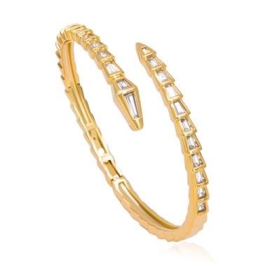 Imagem de Aura & lrena Pulseira de cobra feminina, One Size, Cobre, Zircônia cúbica