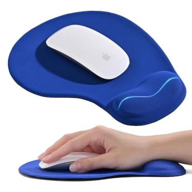 Imagem de Mouse pad com descanso de pulso, mouse pad ergonômico com suporte de pulso de gel, superfície lisa e base de poliuretano antiderrapante para alívio da dor, computador, laptop, escritório e casa