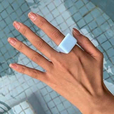 Imagem de Anéis de ouro grossos para mulheres, anéis de noivado moissanite, anéis de compromisso de casamento, anéis empilháveis, joias presentes para mulheres