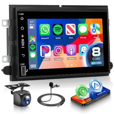 Imagem de Rádio de carro de 8 núcleos 6G + 128G para Ford F150 F250 F350 E250 E350 2004-2014 com tela sensível ao toque sem fio CarPlay Android Auto 7 polegadas Android Car Stereo com GPS WiFi Mirror Link SWC