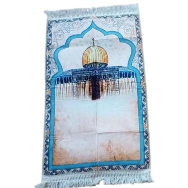 Imagem de Tapete de oração muçulmana, Mussallah, Zaawiya, sala de oração islâmica, Janamaz Sajada, tapete Salah para homens, mulheres e crianças, presente do Ramadã, presente Eid (tamanho infantil - Palestina