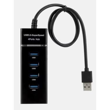 Imagem de Hub USB 3.0 de 4 portas, divisor de extensão USB 3.0 portátil, suporte Plug and Play, hub de carregamento USB de alta velocidade para tablet, laptop, fácil de usar e transportar