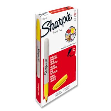 Imagem de Sharpie Marcador Permanente, Amarelo, Ponto Fino