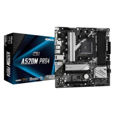 Imagem de ASRock A520M Pro4 AMD Ryzen série 3000/4000 (Soket AM4) compatível com chipset A520, placa mãe Micro ATX [Produto de revendedor autorizado doméstico]