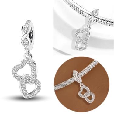 Imagem de 1 peça de berloque de prata elegante para mulheres, faça você mesmo e roupa diária combinando joias decoração presente para mamãe, 23.8*8.8mm, Prata, Sem Pedra Preciosa