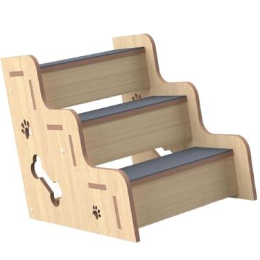 Imagem de Generic Animais de madeira para animais de estimação PETOS de PETO NÃO SLIP SLIP MOLO, LIGHTWESTE, escada de cachorro para sofá para gatinhos pequenos e mais, 3 Camadas