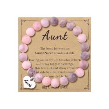 Imagem de Sdopbinbin Gigi Mimi Presente de aniversário para avó avó pulseira de contas rosa para mulheres Nana Grammy presentes de Dia das Mães para Mimi Gigi, Small, Resina, Sem Pedra Preciosa